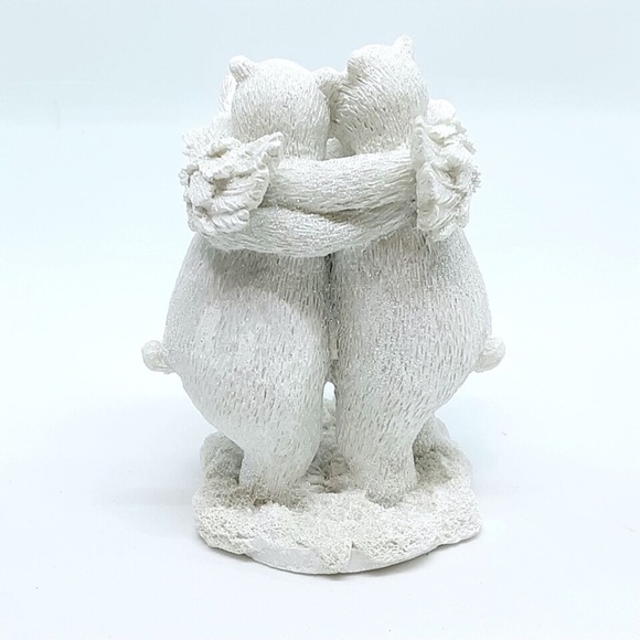 ❤️ Hugging Angel Bears 4" Figurine Iridescent Sparkle SIA Collection Resin - Picture 7 of 9